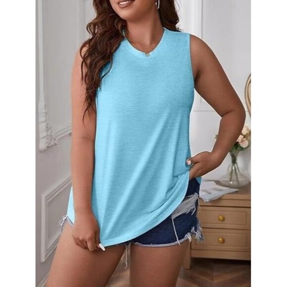 Bliwov Womens Summer Tank Tops Beach Vacation Crewneck XL - Picture 2 of 5